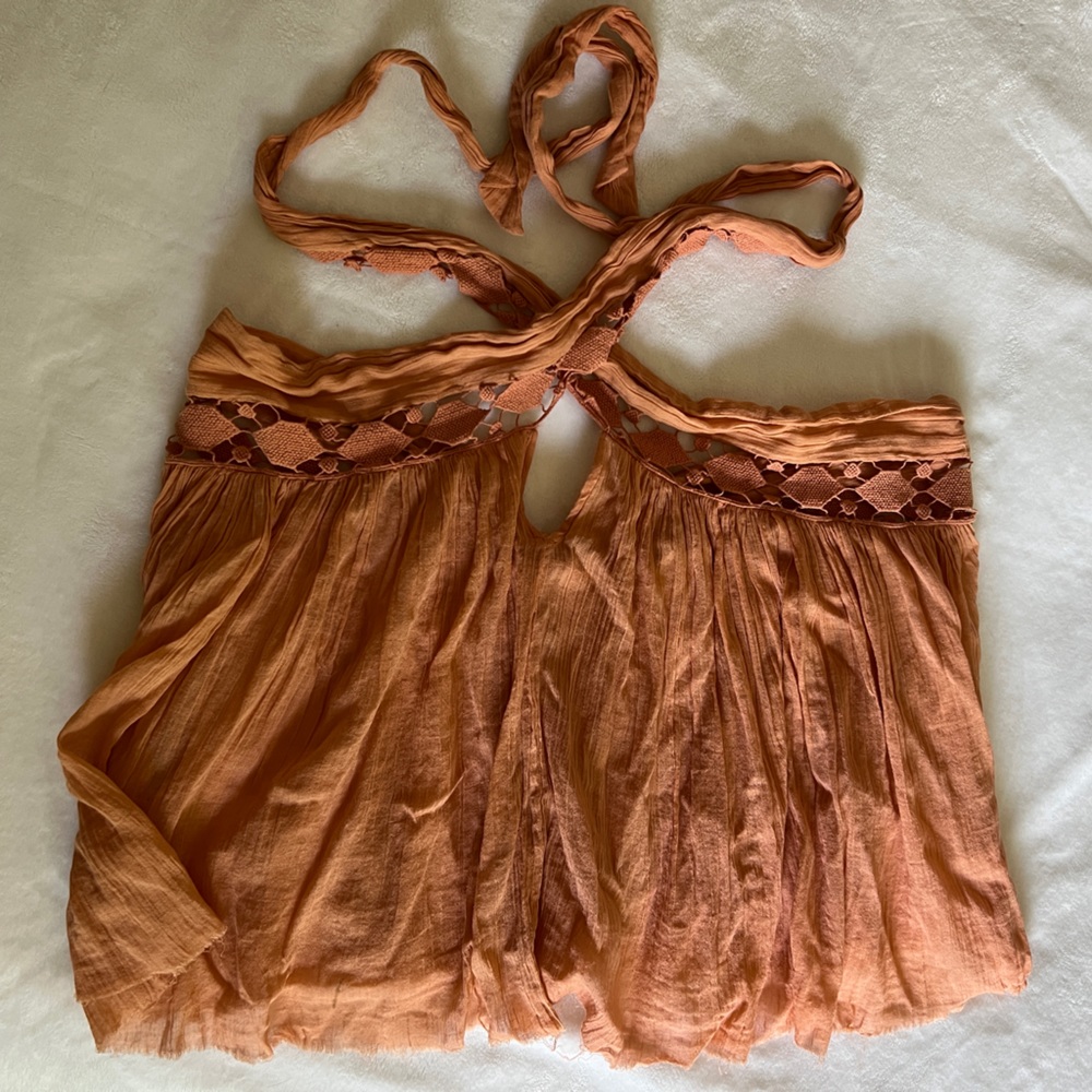 Free People Cross Neck Open Back Tank